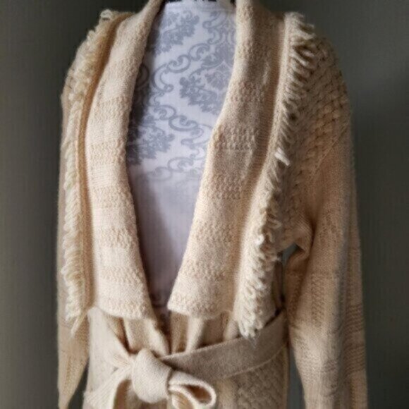 ESQUALO Fringe Knit Cardigan Sweater NWT Women's Sz Lrg - Picture 11 of 14